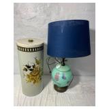 Lamp, Tin Trash Can w/lid