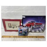 2 Car Pictures, Racing Figurine Darrell Waltrip