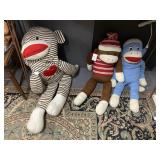 3 Large Sock Monkeys