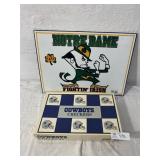 Cowboys/SF 49ers Checkers, Notre Dame Metal Sign