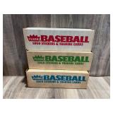 Qty 3 Fleer Baseball Card Sets, 1987, 1988, 1989,