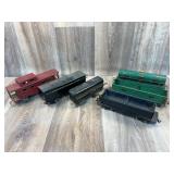 Qty 6 American Flyer Cars; Tanker,Caboose,Stone Du