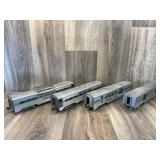 Qty 4 American model toys, aluminum passenger cars