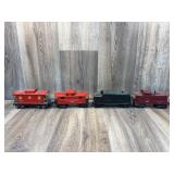 Lionel coal car 6020W, two Lionel caboose (one pla