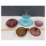Corning Ware 1 pt & 24oz & Blue Glass Two Tier Ser