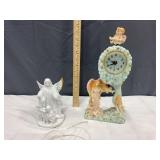 Cherub Clock & Angel Guarding Children Lamp