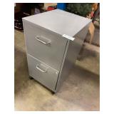 2 Drawer File Cabinet on Wheels & Wood Stand