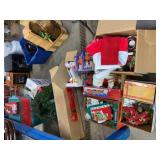Christmas Large Lot:  Lights, Wreaths, Sled