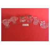 Clear Glass Cream, Sugar and Syrup Sets