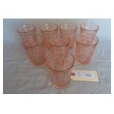 Federal Glass Co. 'Sharron' Pattern Pink  9 oz T