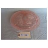 A. Hocking 'Miss America' Pink footed Cake Plate