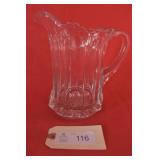 Heisey Clear Glass Pitcher in Colonial Pattern