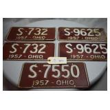 1957 Ohio License Plates