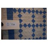 Antique Irish Chain Quilt 41" x 41" Wall Hanger