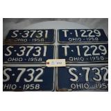 1958 Ohio License Plates