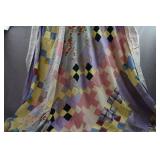 Machine Sewn Patchwork Quilt 80" x 82"