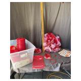 Valentine's Day Decor Lot Including Wreath Buckets
