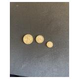 Vintage US Silver Half Dollar Quarter and Roosevel