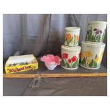 Vintage Nina Floral Canisters Wade England Figurin
