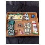 Mixed Lot of Christmas Village Accessories and Dol