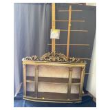 Vintage Gold Wall Shelf and Wooden Display Rack