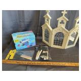 Mixed Crafting Lot with Clay Press, Brushes, and D