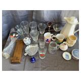 Assorted Vintage Glassware Ceramic Mugs and Collec