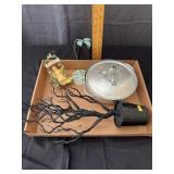 Vintage Figurine Hammered Metal Dish and Decor Lot