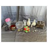 Vintage Decorative Glassware Porcelain and Cast Ir
