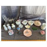 Vintage Ceramic Vases Baskets and Collectible Trin