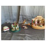 Vintage Christmas Santa's Workshop Carousel and Ca