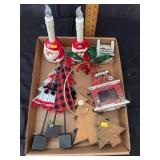 Assorted Christmas Holiday Decorations and Santa C