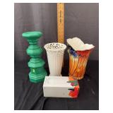 Collection of Assorted Ceramic Vases and Candlesti