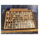Vintage Wooden Shadow Box Case With Souvenir Thimb