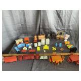 Vintage Plastic Dollhouse Furniture Miniature Lot