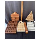 Assorted Vintage Wooden Shadow Boxes and Novelty S