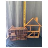 Vintage Miniature Wooden Dollhouse Shadow Box Disp