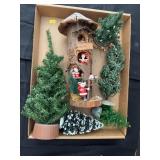 Vintage Christmas Miniature Trees and Santa's Hote