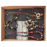 Vintage Eclectic Beaded Statement Necklaces And Br