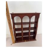 Vintage Wooden Wall Hanging Display Shelf With Arc