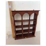 Vintage Wooden Wall Curio Display Shelf Spindle Fr