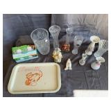 Assorted Vintage Glass Crystal and Porcelain Decor