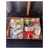 Assorted Craft and Office Supplies with Ribbon and