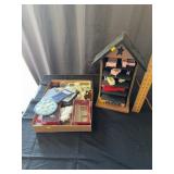 Vintage Dollhouse Miniatures and Display Case Lot