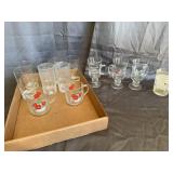 Assorted Vintage Holiday Pedestal Mugs and Glass T