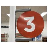 Register # & Closed Signs Round & Swivels x3