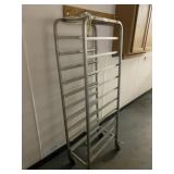 Meat Tray Transport Rack 15x27x70 on wheels and co