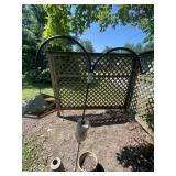 Shepherds Hook, Bird Bath Base and Flower Pot
