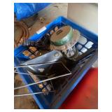 Blue Crate w/Battery Powered Lantern, Basketball,