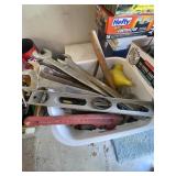 Plastic Tote w/Misc Small Tools, Hammer, Wrenches
